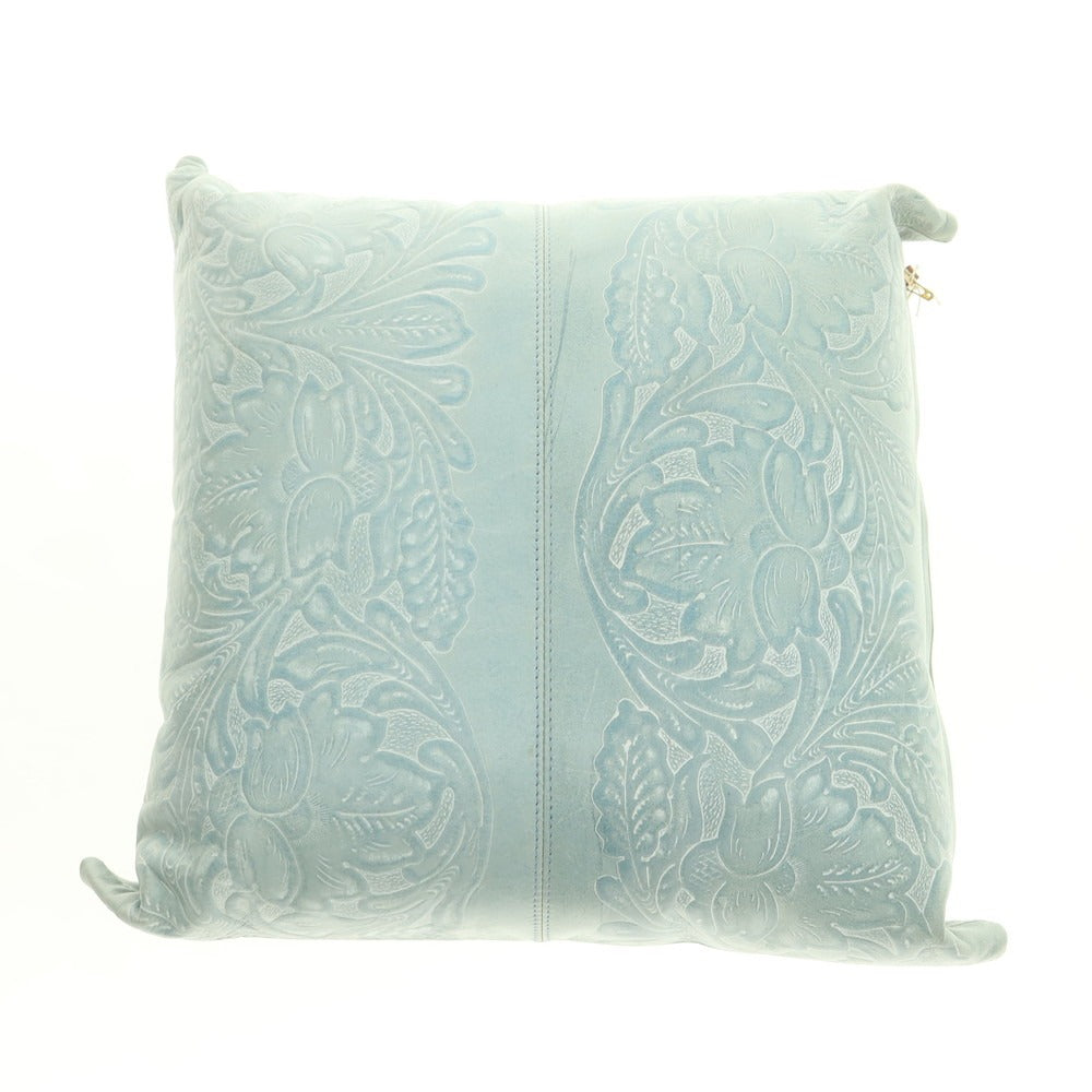 【中古】ルコンド L&KONDO カービング加工レザー クッション ライトブルー【 S 】【 状態ランクC 】【 ユニセックス 】