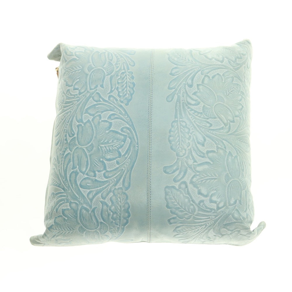 【中古】ルコンド L&KONDO カービング加工レザー クッション ライトブルー【 S 】【 状態ランクC 】【 ユニセックス 】