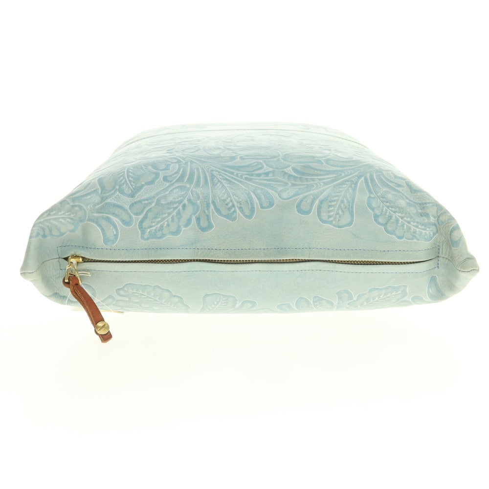 【中古】ルコンド L&KONDO カービング加工レザー クッション ライトブルー【 S 】【 状態ランクC 】【 ユニセックス 】