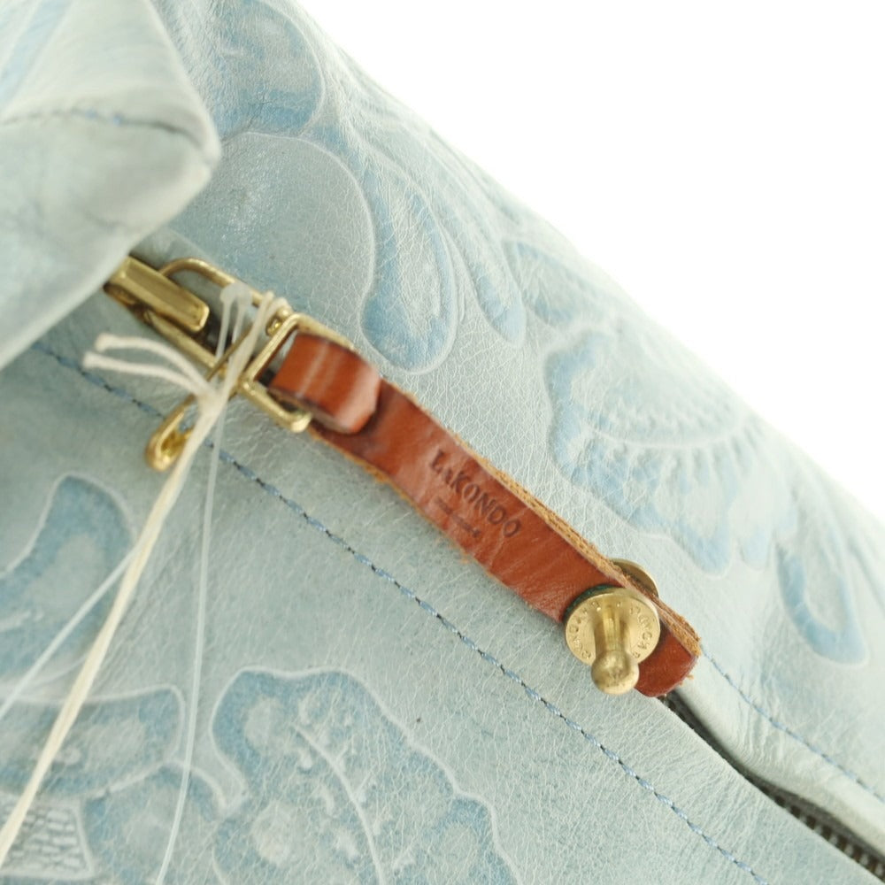 【中古】ルコンド L&KONDO カービング加工レザー クッション ライトブルー【 S 】【 状態ランクC 】【 ユニセックス 】