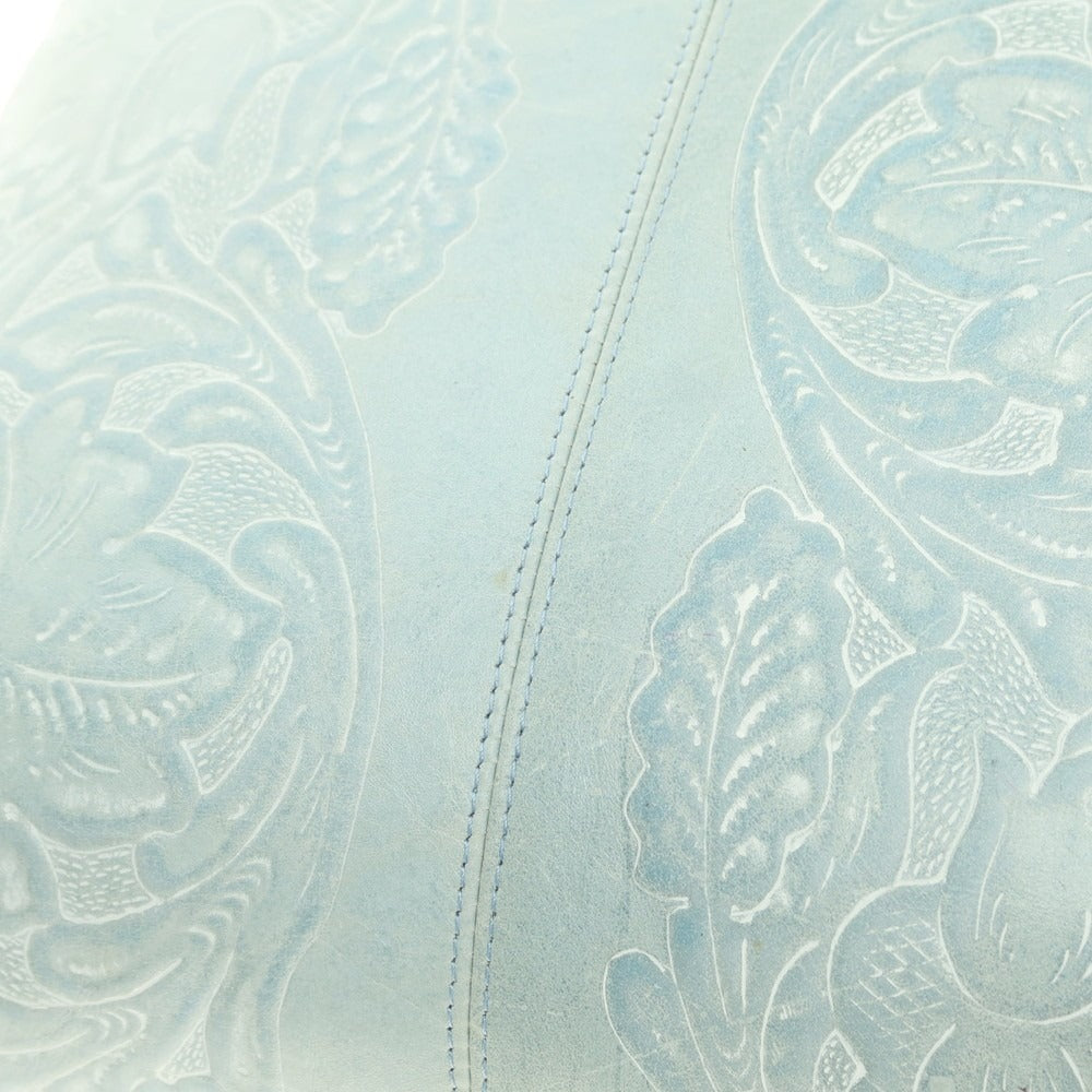 【中古】ルコンド L&KONDO カービング加工レザー クッション ライトブルー【 S 】【 状態ランクC 】【 ユニセックス 】