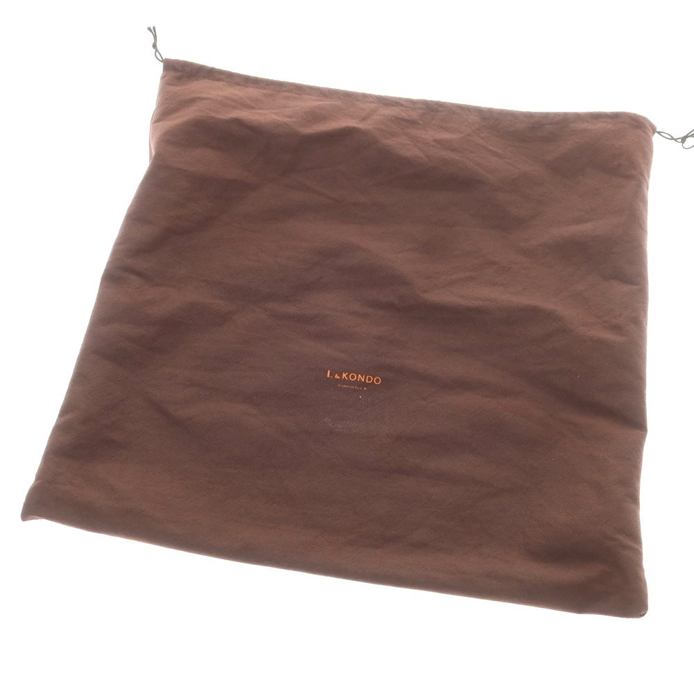 【中古】ルコンド L&KONDO レザー×リネン クラッチバッグ キャメルブラウンxナチュラル【 状態ランクA 】【 ユニセックス 】