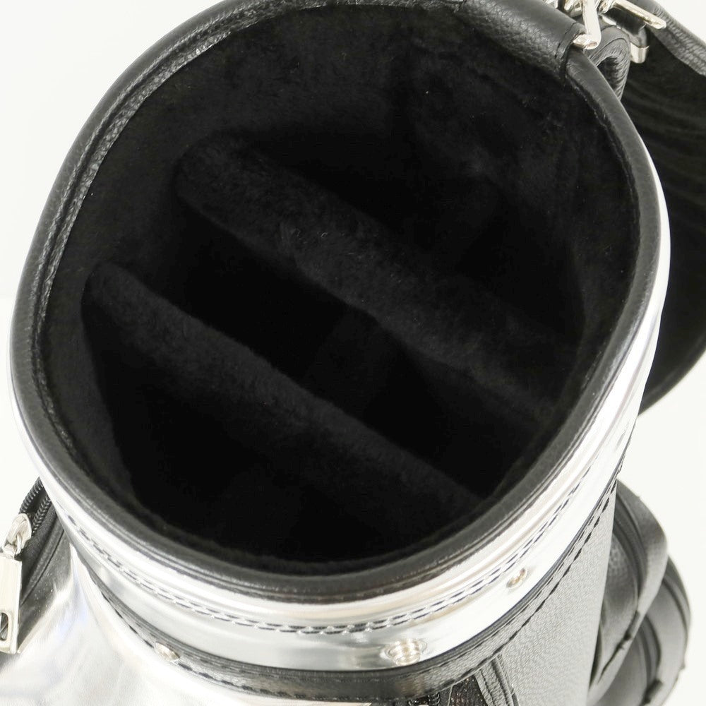 【中古】【未使用】ボンジャポネ BONJAPONE × KOYAMA GOLF BAG FACTORY Kruger レザー スタッズ ゴルフバッグ ブラックxシルバー【 9型 】【 状態ランクS 】【 ユニセックス 】