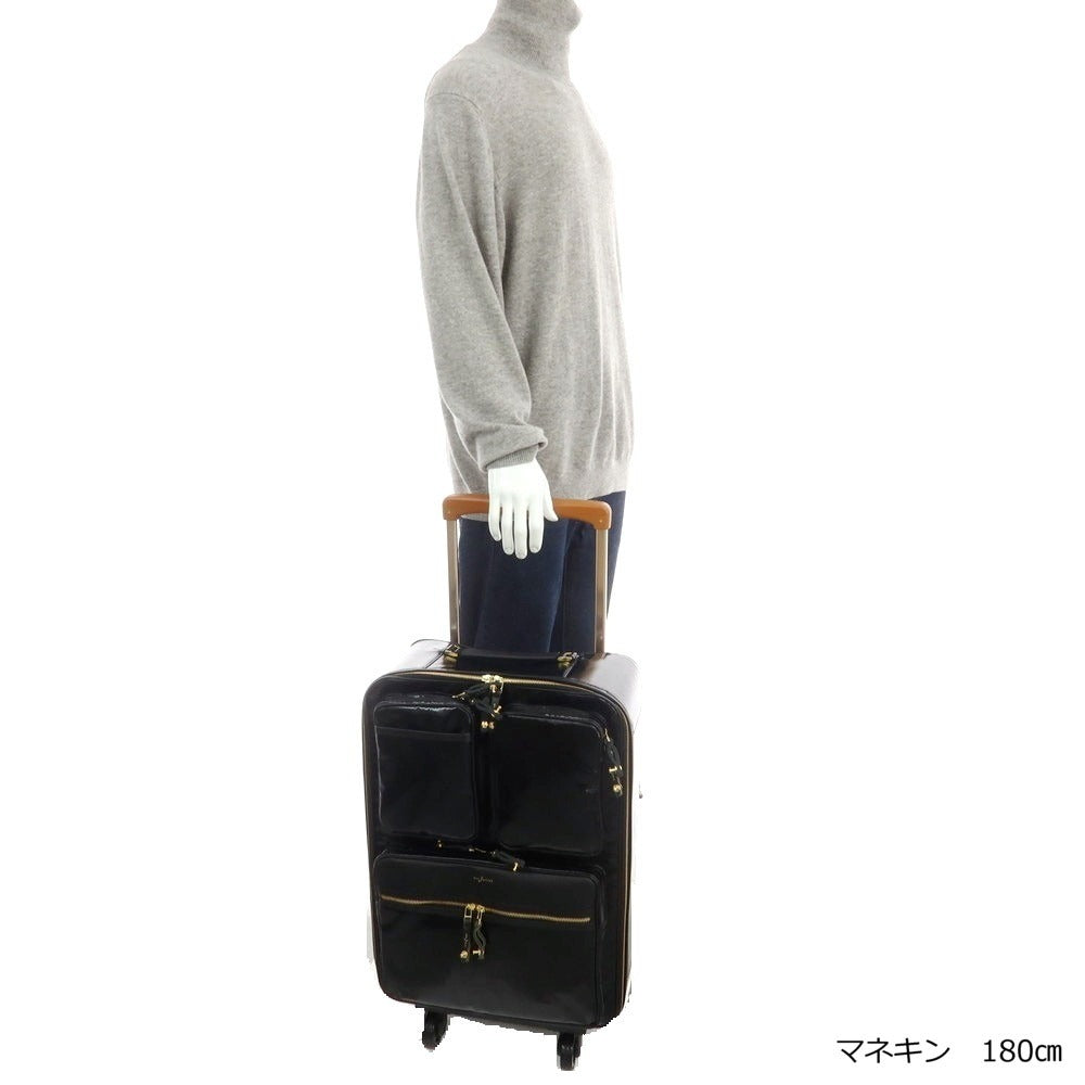 【中古】【未使用】ボンジャポネ BONJAPONE コーティングキャンバス キャリーバッグ ブラック【 状態ランクS 】【 メンズ 】