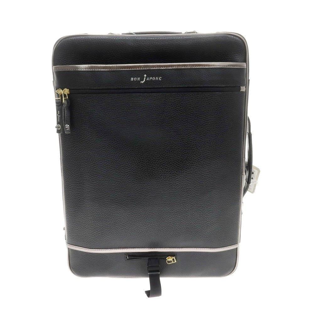 【中古】【未使用】ボンジャポネ BONJAPONE ENBOSSED SAFARI Mousieur.C カービングレザー キャリーバッグ ブラック【 状態ランクS 】【 メンズ 】