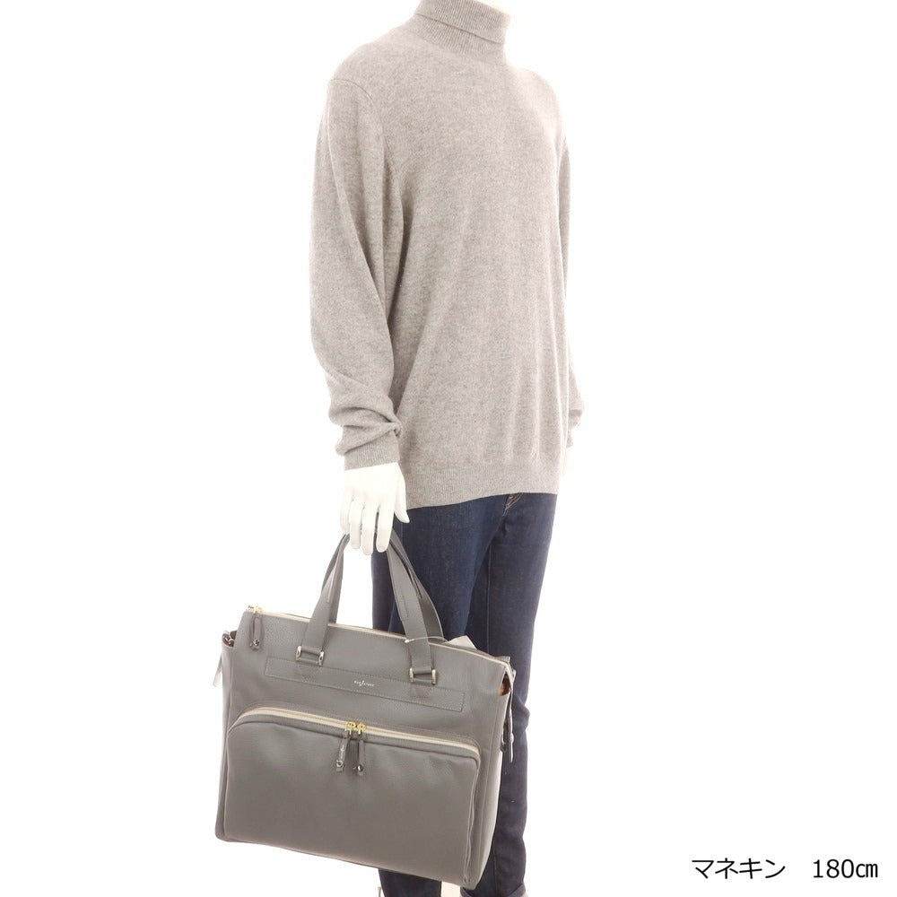 【中古】【未使用】ボンジャポネ BONJAPONE シュリンクレザー ボストンバッグ グレー【 状態ランクS 】【 ユニセックス 】