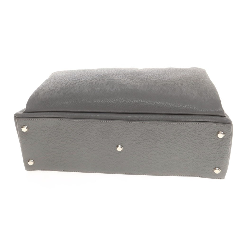 【中古】【未使用】ボンジャポネ BONJAPONE シュリンクレザー ボストンバッグ グレー【 状態ランクS 】【 ユニセックス 】