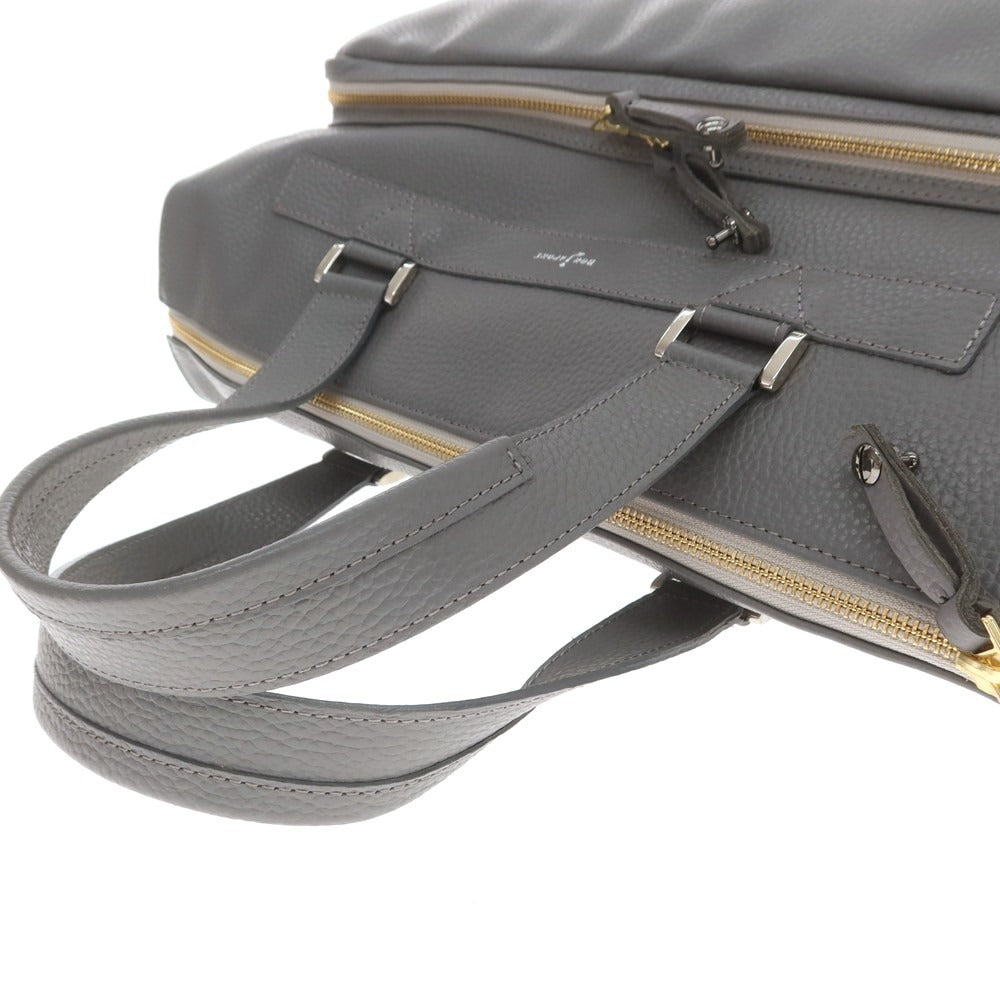 【中古】【未使用】ボンジャポネ BONJAPONE シュリンクレザー ボストンバッグ グレー【 状態ランクS 】【 ユニセックス 】