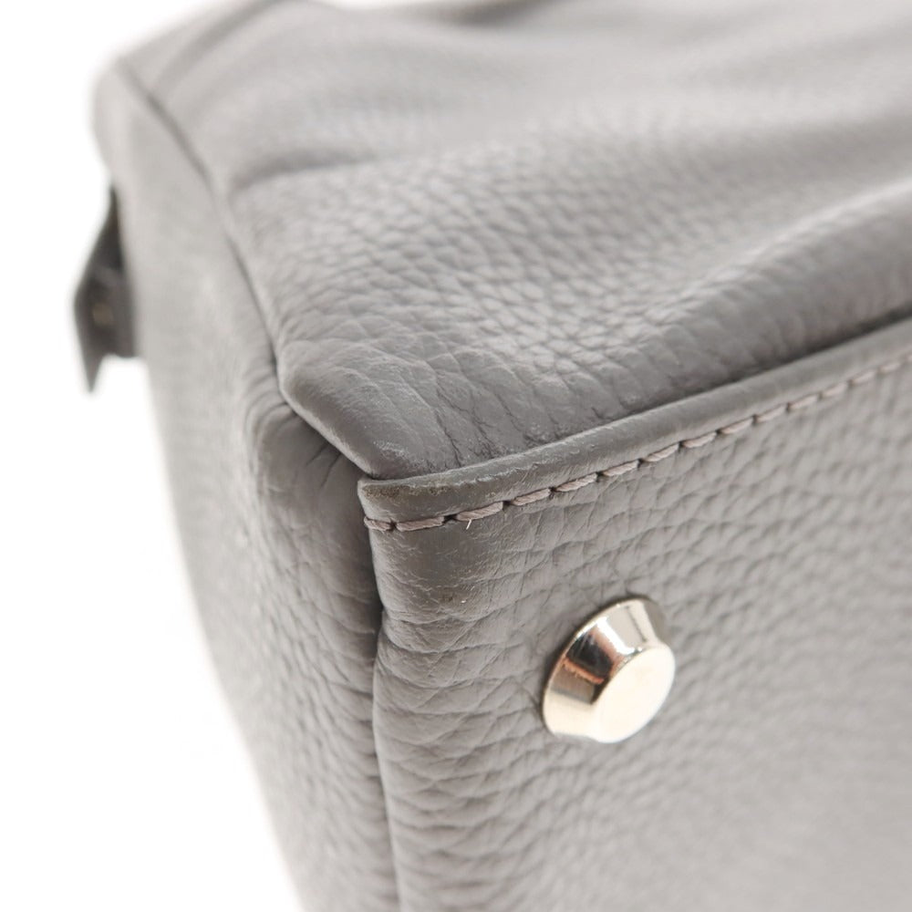 【中古】【未使用】ボンジャポネ BONJAPONE シュリンクレザー ボストンバッグ グレー【 状態ランクS 】【 ユニセックス 】