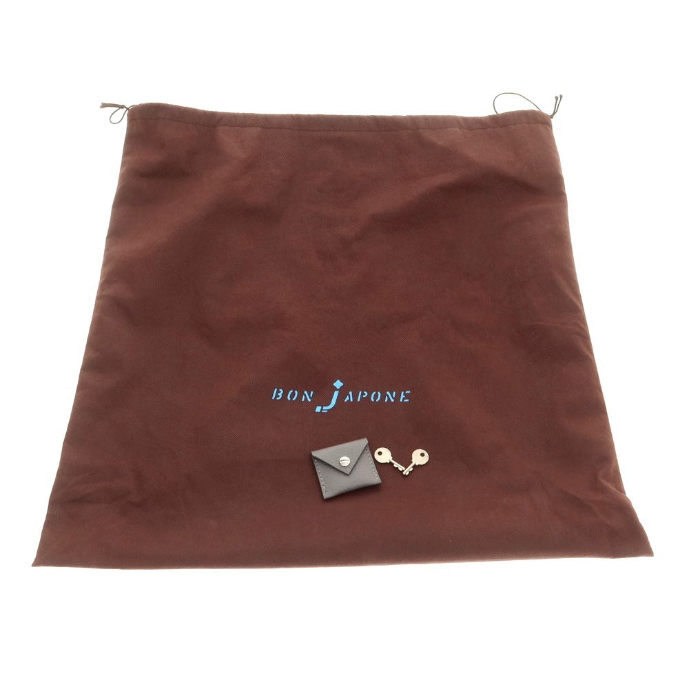 【中古】【未使用】ボンジャポネ BONJAPONE シュリンクレザー ハンドバッグ グレーxグリーン【 状態ランクS 】【 ユニセックス 】