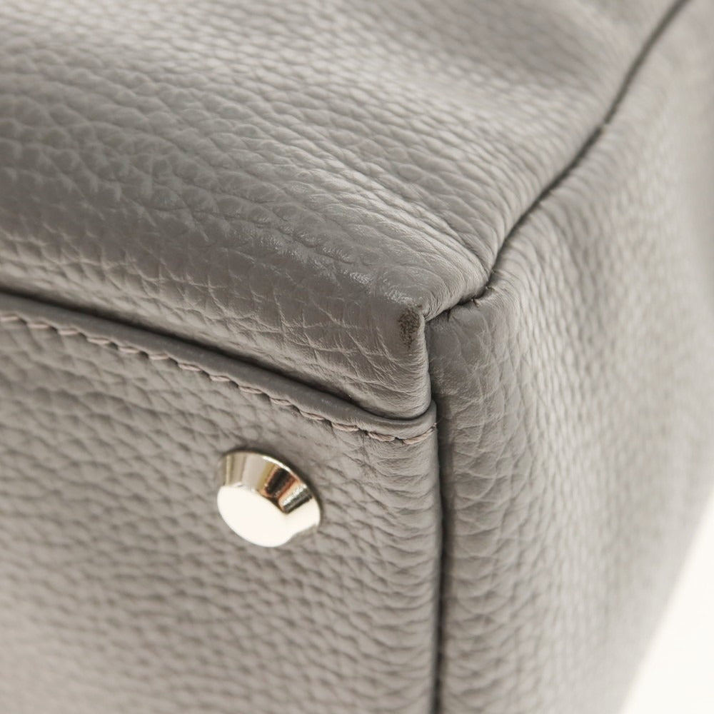 【中古】【未使用】ボンジャポネ BONJAPONE シュリンクレザー ハンドバッグ グレーxグリーン【 状態ランクS 】【 ユニセックス 】