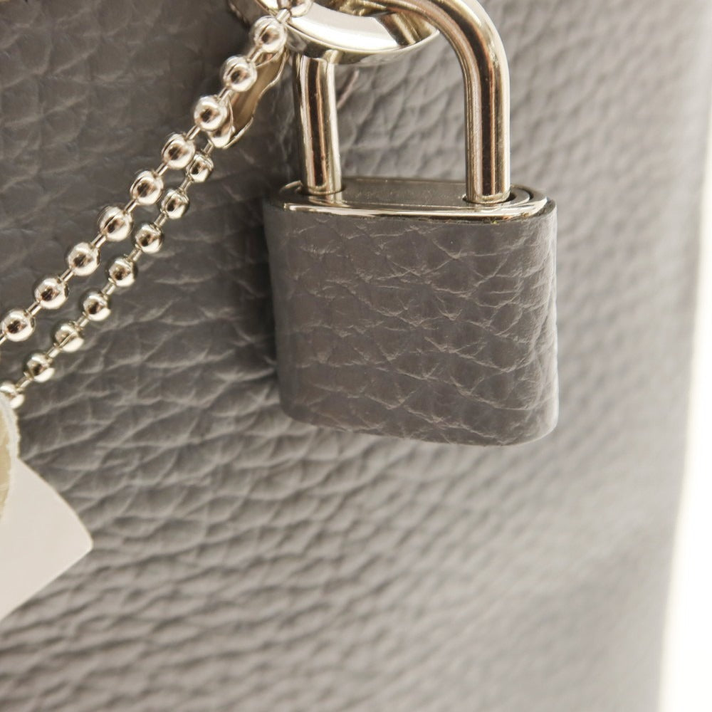 【中古】【未使用】ボンジャポネ BONJAPONE シュリンクレザー ハンドバッグ グレーxグリーン【 状態ランクS 】【 ユニセックス 】