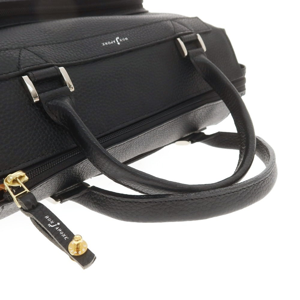 【中古】【未使用】ボンジャポネ BONJAPONE シュリンクレザー スタッズ トートバッグ ブラックxシルバー【 状態ランクS 】【 ユニセックス 】