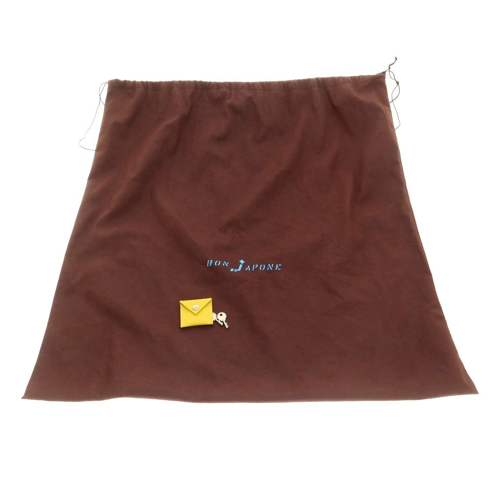 【中古】【未使用】ボンジャポネ BONJAPONE シュリンクレザー スタッズ トートバッグ イエローxブラック【 状態ランクS 】【 ユニセックス 】