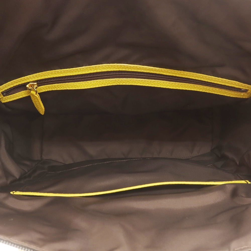 【中古】【未使用】ボンジャポネ BONJAPONE シュリンクレザー スタッズ トートバッグ イエローxブラック【 状態ランクS 】【 ユニセックス 】