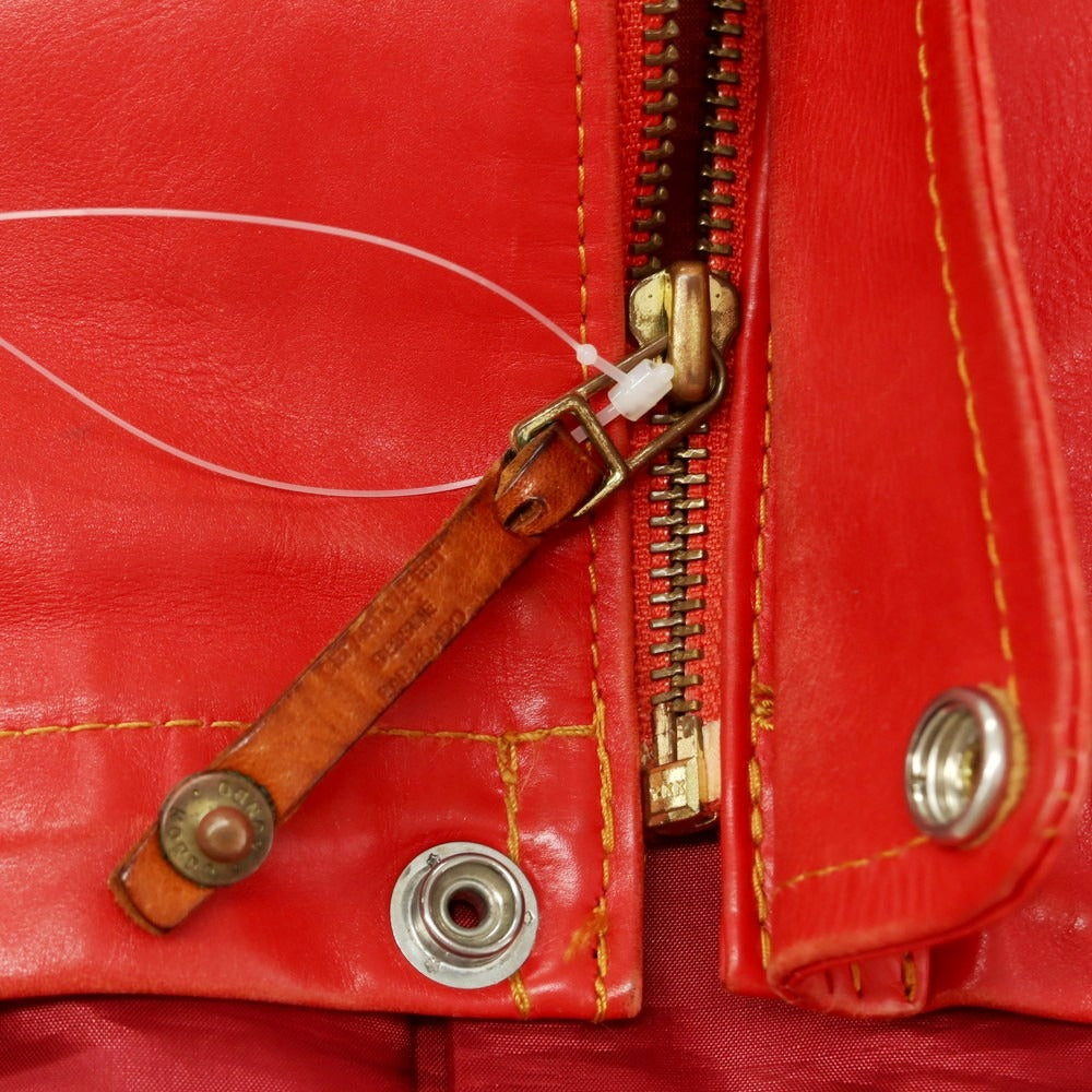 【中古】ルコンド L&KONDO フーデッド レザーブルゾン レッド【 46 】【 状態ランクC 】【 メンズ 】