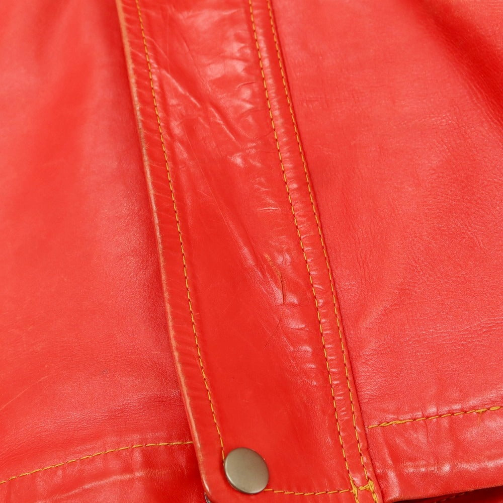 【中古】ルコンド L&KONDO フーデッド レザーブルゾン レッド【 46 】【 状態ランクC 】【 メンズ 】