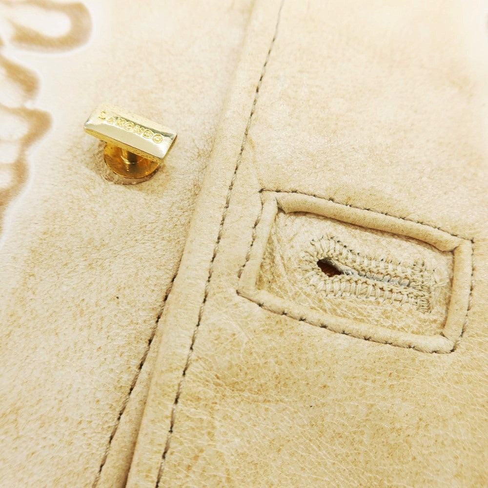 【中古】ルコンド L&KONDO エンボスレザー カジュアルジャケット ベージュ系【 46 】【 状態ランクB 】【 メンズ 】