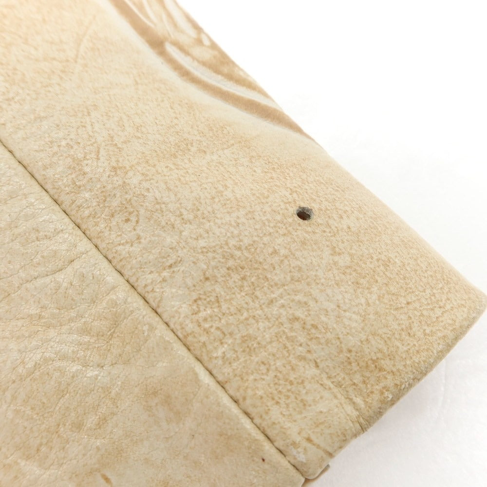 【中古】ルコンド L&KONDO エンボスレザー カジュアルジャケット ベージュ系【 46 】【 状態ランクB 】【 メンズ 】