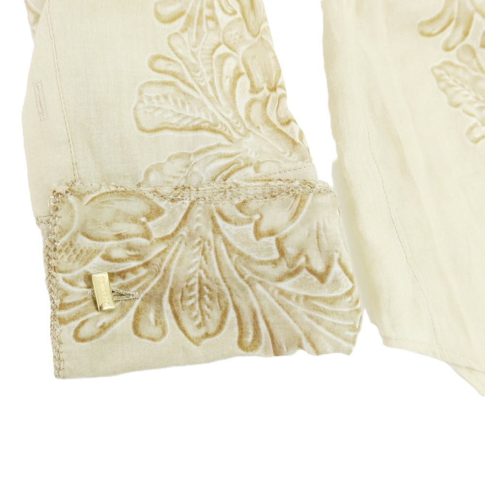 【中古】ルコンド L&KONDO コットン ダブルカフス カジュアルシャツ ベージュ【 48 】【 状態ランクD 】【 メンズ 】