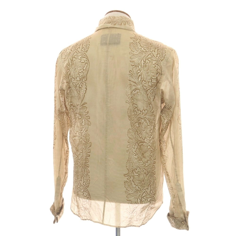 【中古】ルコンド L&KONDO コットン ダブルカフス カジュアルシャツ ベージュ【 48 】【 状態ランクD 】【 メンズ 】