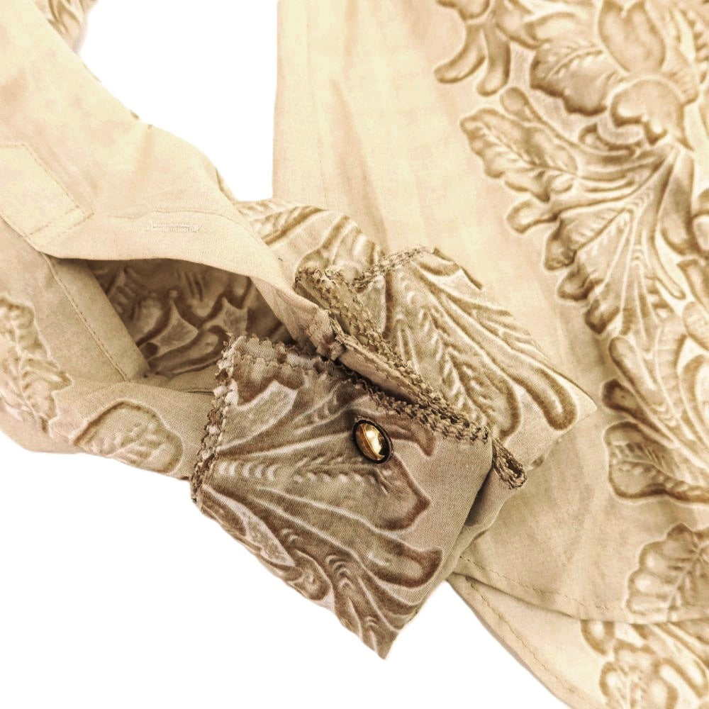 【中古】ルコンド L&KONDO コットン ダブルカフス カジュアルシャツ ベージュ【 48 】【 状態ランクD 】【 メンズ 】