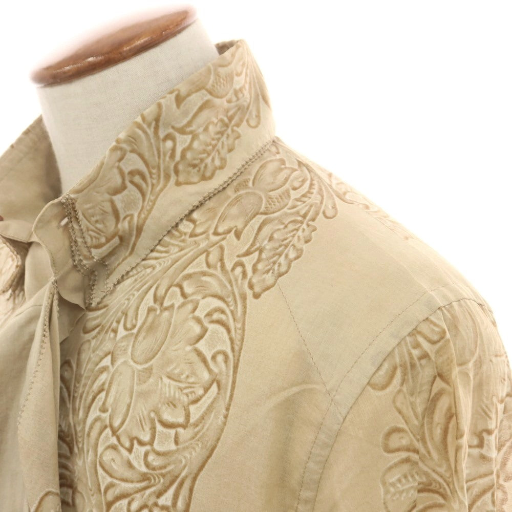 【中古】ルコンド L&KONDO コットン ダブルカフス カジュアルシャツ ベージュ【 48 】【 状態ランクB 】【 メンズ 】