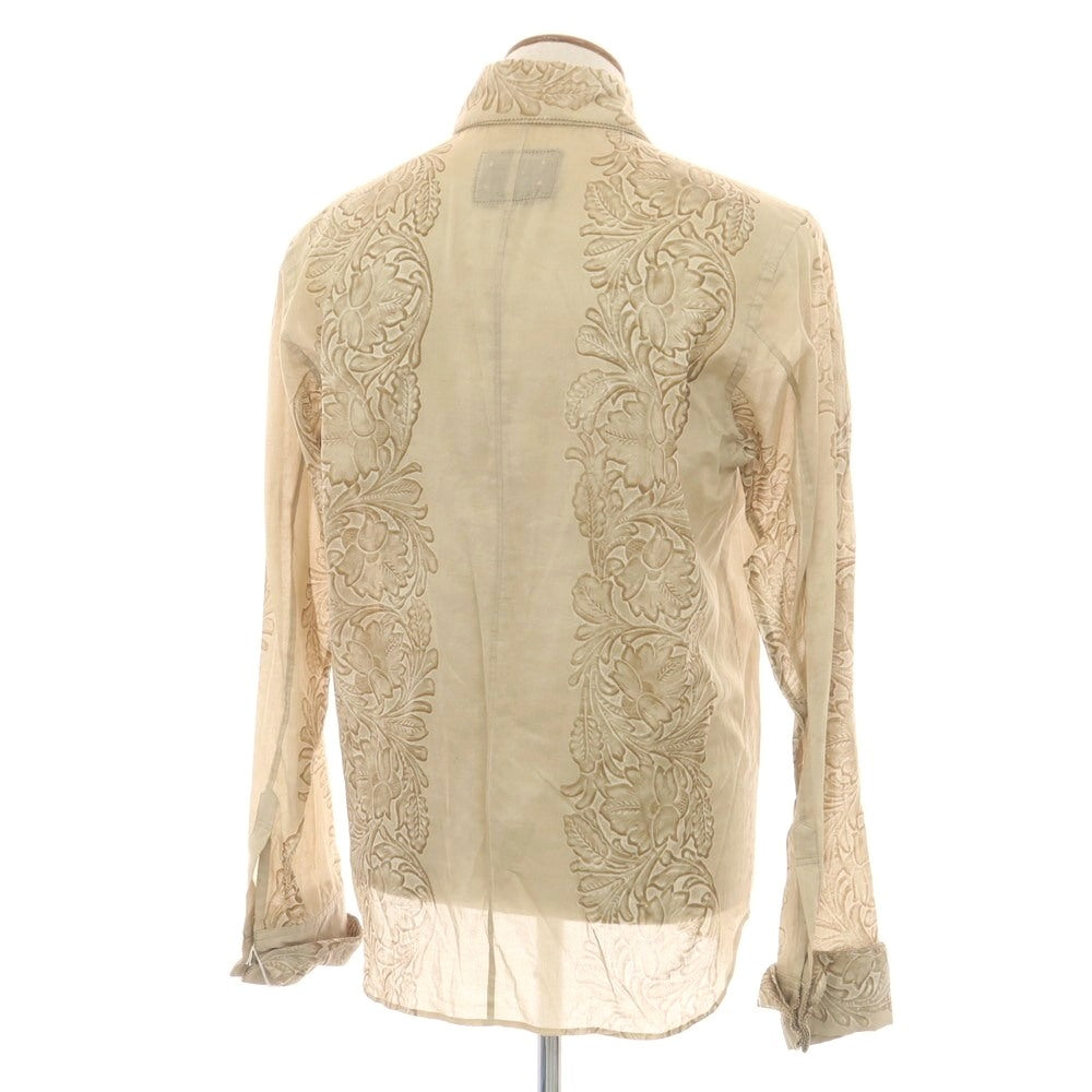 【中古】ルコンド L&KONDO コットン ダブルカフス カジュアルシャツ ベージュ【 48 】【 状態ランクB 】【 メンズ 】