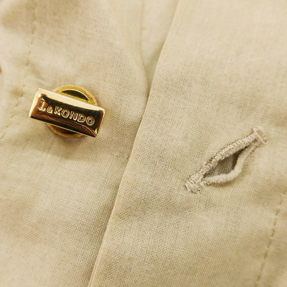 【中古】ルコンド L&KONDO コットン ダブルカフス カジュアルシャツ ベージュ【 48 】【 状態ランクB 】【 メンズ 】
