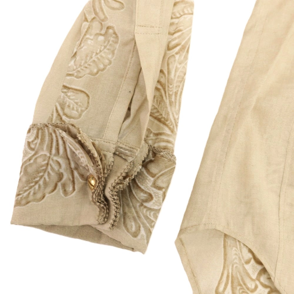 【中古】ルコンド L&KONDO コットン ダブルカフス カジュアルシャツ ベージュ【 48 】【 状態ランクB 】【 メンズ 】