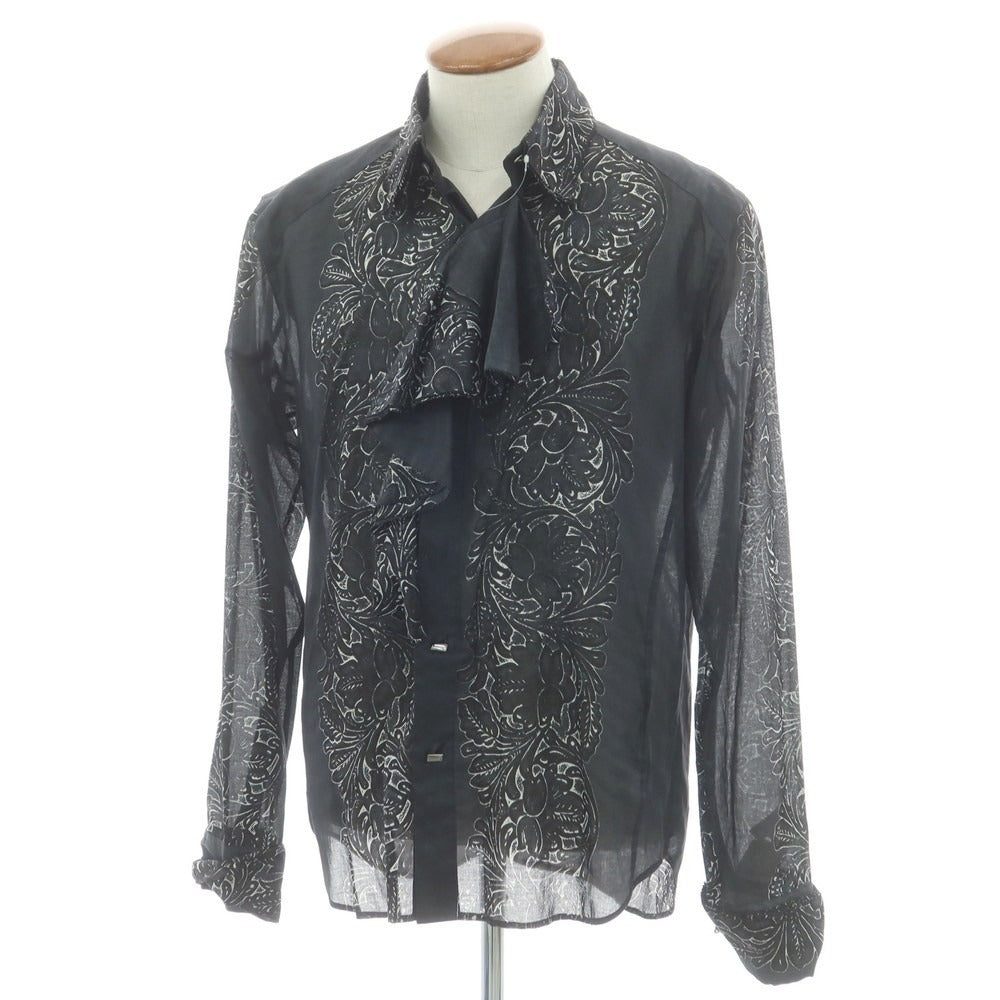 【中古】ルコンド L&KONDO コットン ダブルカフス カジュアルシャツ ブラック【 48 】【 状態ランクB 】【 メンズ 】