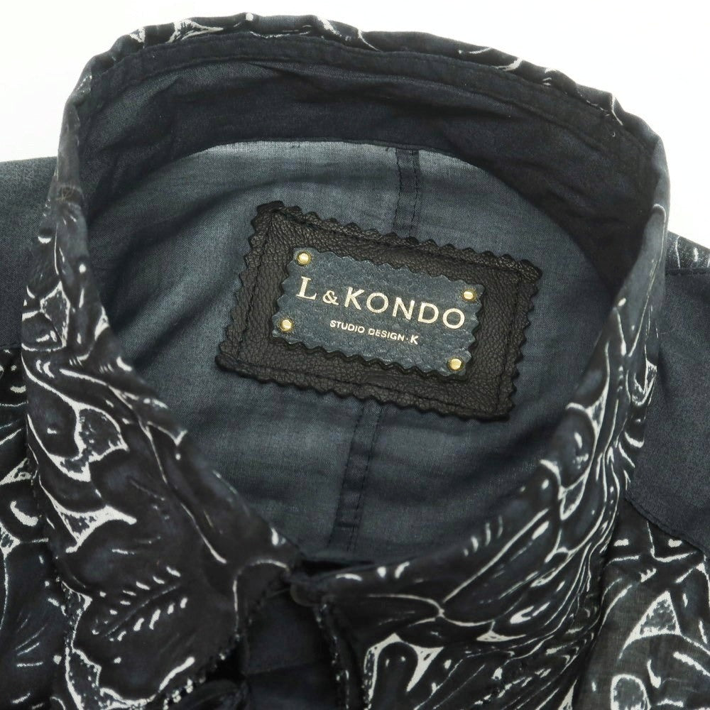 【中古】ルコンド L&KONDO コットン ダブルカフス カジュアルシャツ ブラック【 48 】【 状態ランクB 】【 メンズ 】