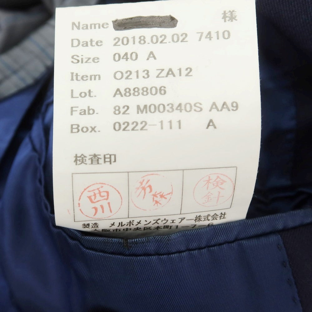 【中古】アザブテーラー azabu tailor ウール テーラードジャケット ネイビー【 40 】【 状態ランクC 】【 メンズ 】