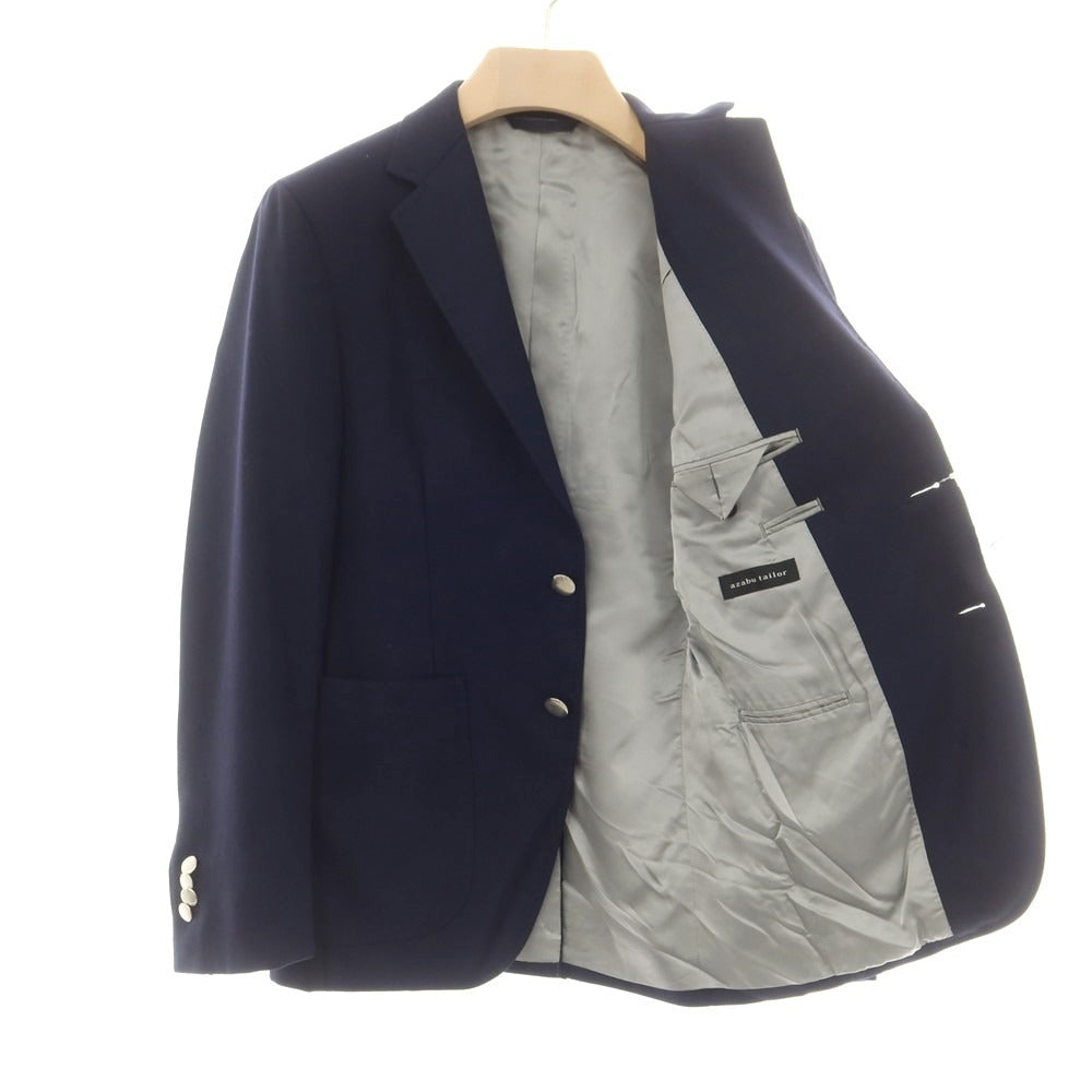 【中古】アザブテーラー azabu tailor ウール テーラードジャケット ネイビー【 42 】【 状態ランクB 】【 メンズ 】