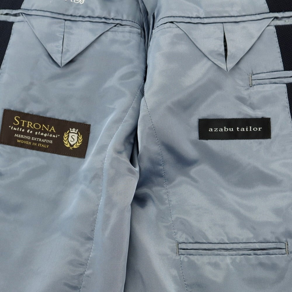 【中古】アザブテーラー azabu tailor ウール テーラードジャケット ネイビー【 42 】【 状態ランクC 】【 メンズ 】