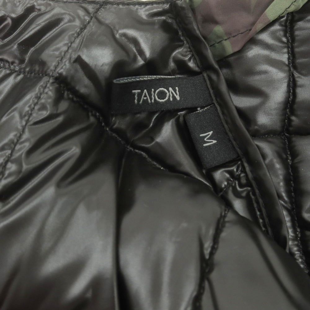 【中古】タイオン TAION ポリエステル カモフラ柄 ダウンベスト グリーン系【 M 】【 状態ランクA 】【 メンズ 】