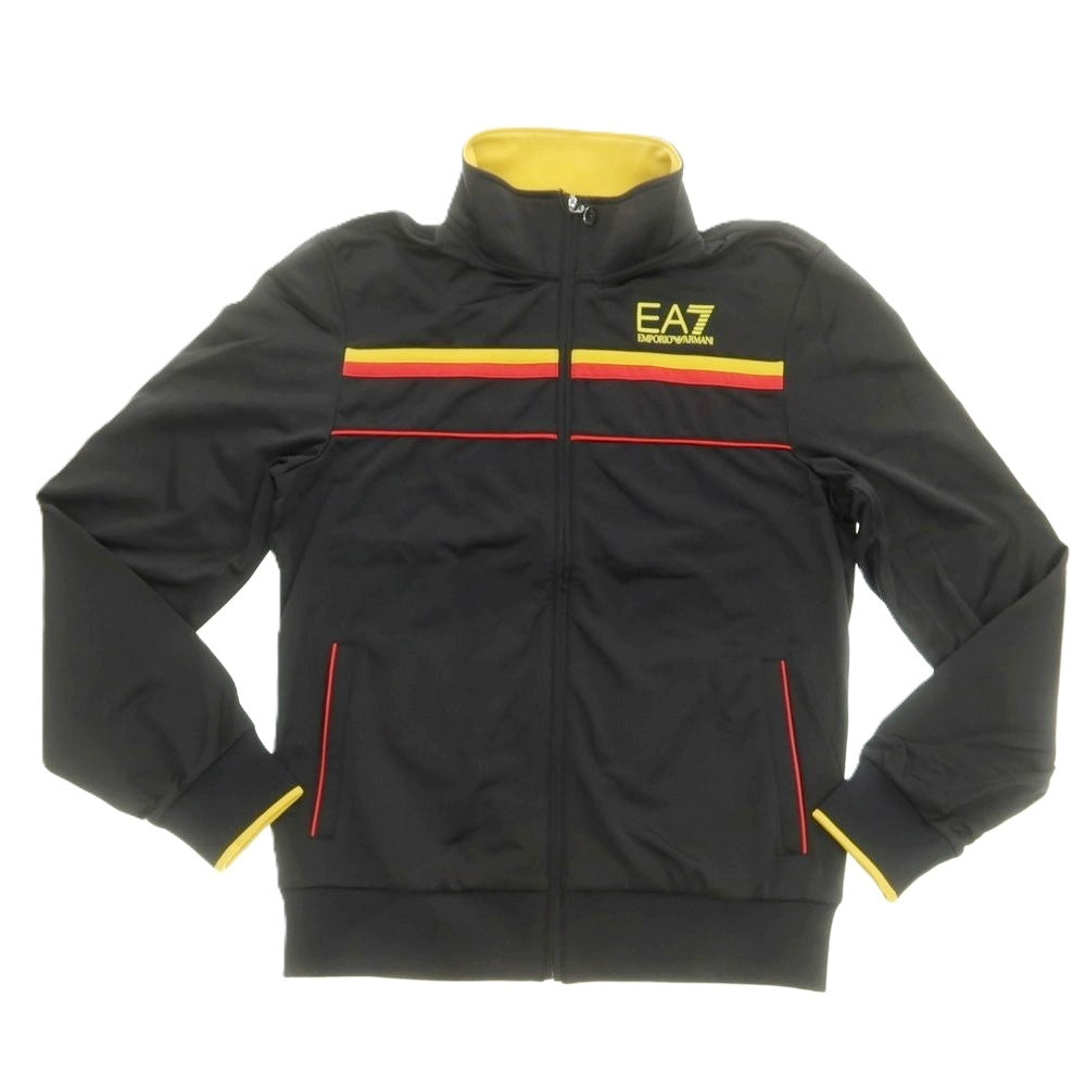 【中古】【未使用】エンポリオ アルマーニ EMPORIO ARMANI ポリエステル スタンドカラー ジップアップ ジャージ ブラック【 M 】【 状態ランクS 】【 メンズ 】