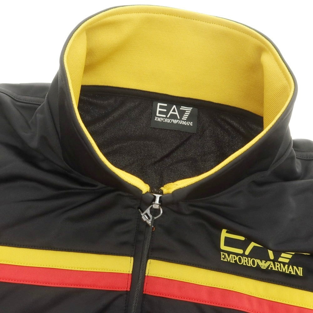 【中古】【未使用】エンポリオ アルマーニ EMPORIO ARMANI ポリエステル スタンドカラー ジップアップ ジャージ ブラック【 M 】【 状態ランクS 】【 メンズ 】