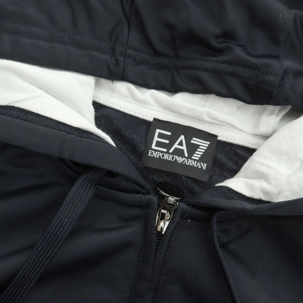 【中古】【未使用】エンポリオ アルマーニ EMPORIO ARMANI ポリエステル ジップアップ パーカー ダークグレイッシュネイビー【 M 】【 状態ランクS 】【 メンズ 】