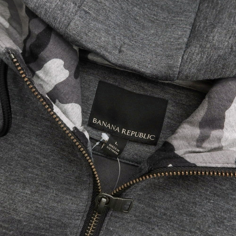 【中古】【未使用】バナナリパブリック Banana Republic ポリエステルレーヨン ダンボールニット ハーフジップ パーカー グレー【 L 】【 状態ランクS 】【 メンズ 】