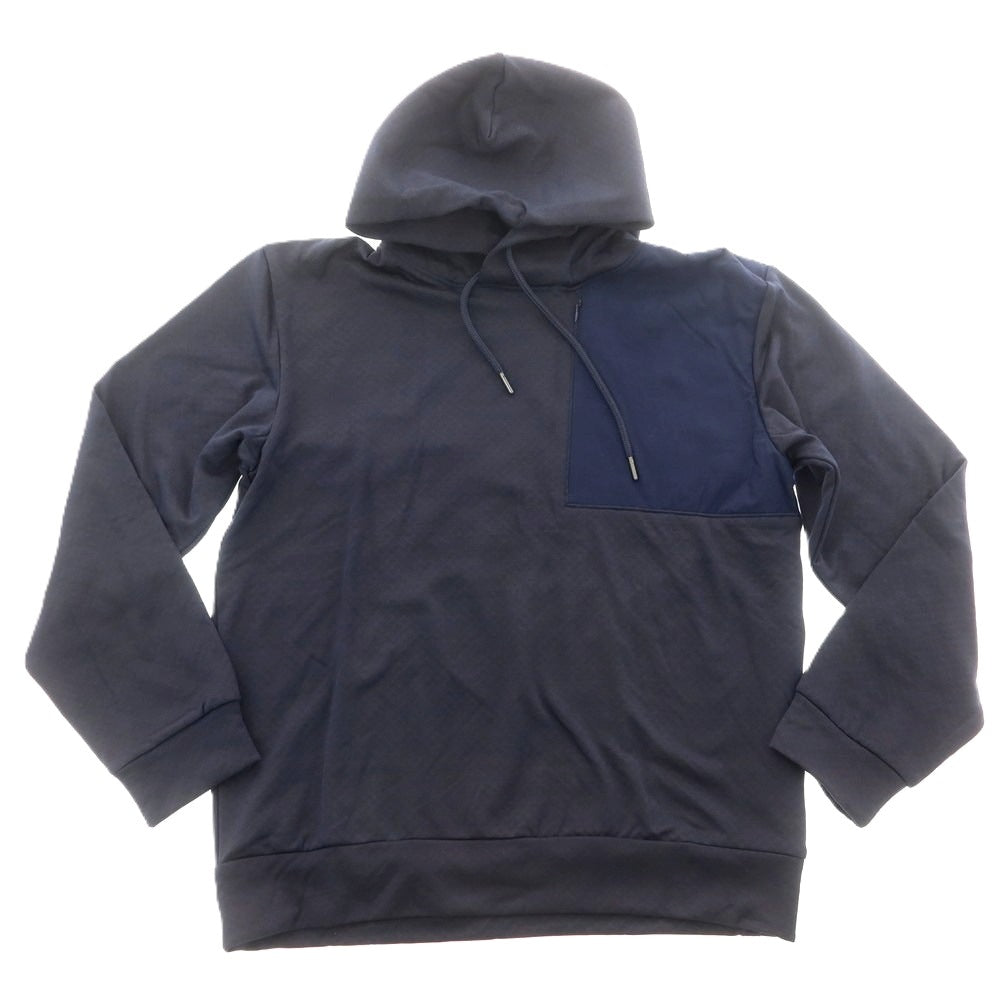 【中古】【未使用】ナノユニバース nano universe ストレッチ ポリエステル リバースナッピング プルオーバー パーカー ネイビー【 L 】【 状態ランクS 】【 メンズ 】