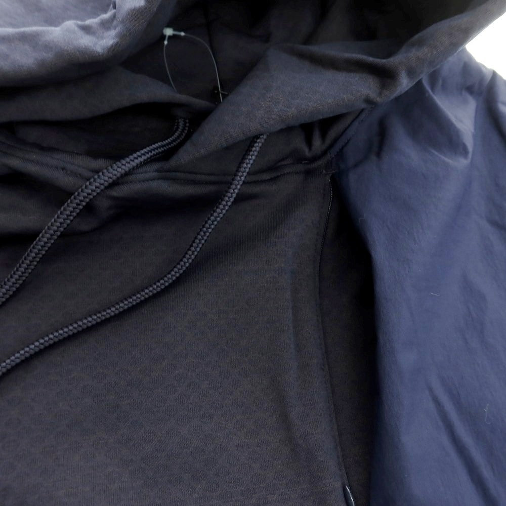 【中古】【未使用】ナノユニバース nano universe ストレッチ ポリエステル リバースナッピング プルオーバー パーカー ネイビー【 L 】【 状態ランクS 】【 メンズ 】