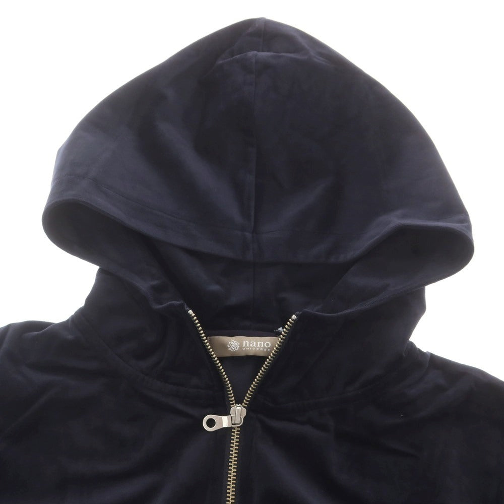 【中古】【未使用】ナノユニバース nano universe ポリエステル ベルベット ダブルジップ パーカー ネイビー【 L 】【 状態ランクS 】【 メンズ 】