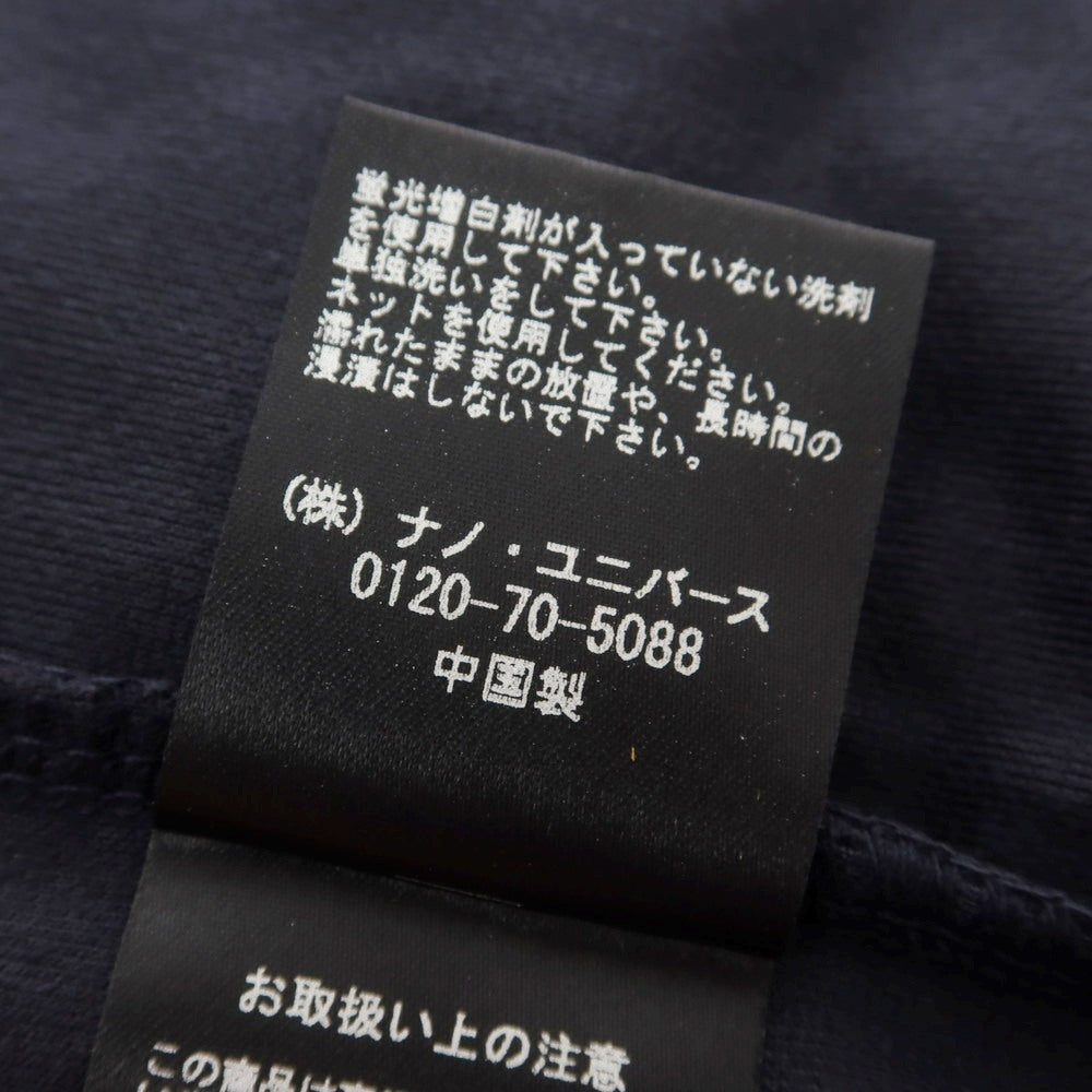 【中古】【未使用】ナノユニバース nano universe ポリエステル ベルベット ダブルジップ パーカー ネイビー【 L 】【 状態ランクS 】【 メンズ 】