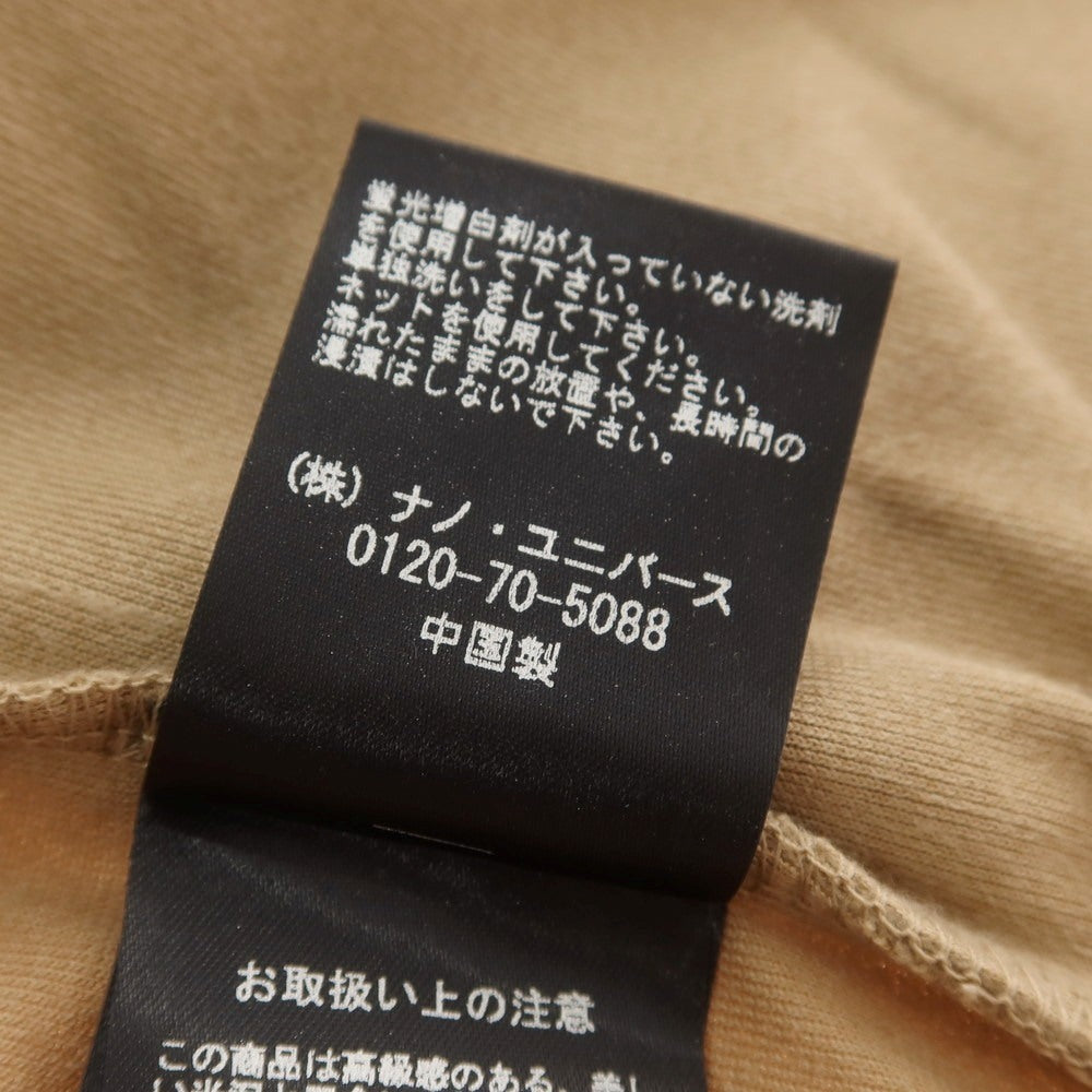 【中古】【未使用】ナノユニバース nano universe ポリエステル ベルベット ダブルジップ パーカー ベージュ【 L 】【 状態ランクS 】【 メンズ 】