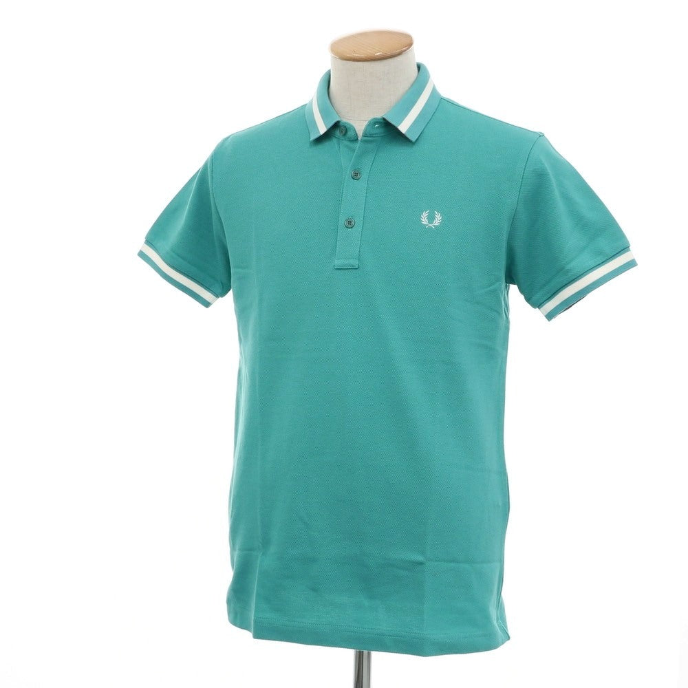【中古】【未使用】フレッドペリー FRED PERRY コットン 鹿の子 半袖ポロシャツ アクアグリーン【 S 】【 状態ランクS 】【 メンズ 】