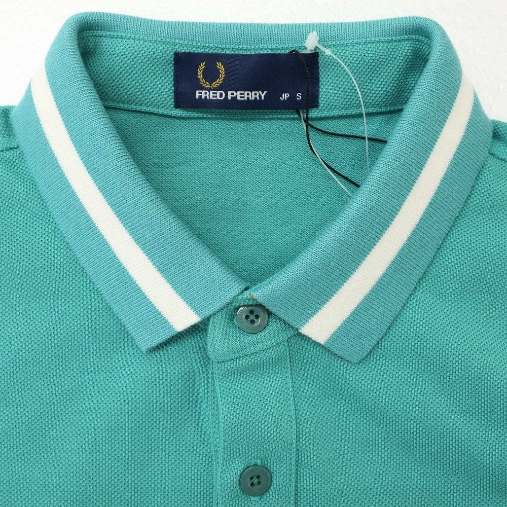 【中古】【未使用】フレッドペリー FRED PERRY コットン 鹿の子 半袖ポロシャツ アクアグリーン【 S 】【 状態ランクS 】【 メンズ 】