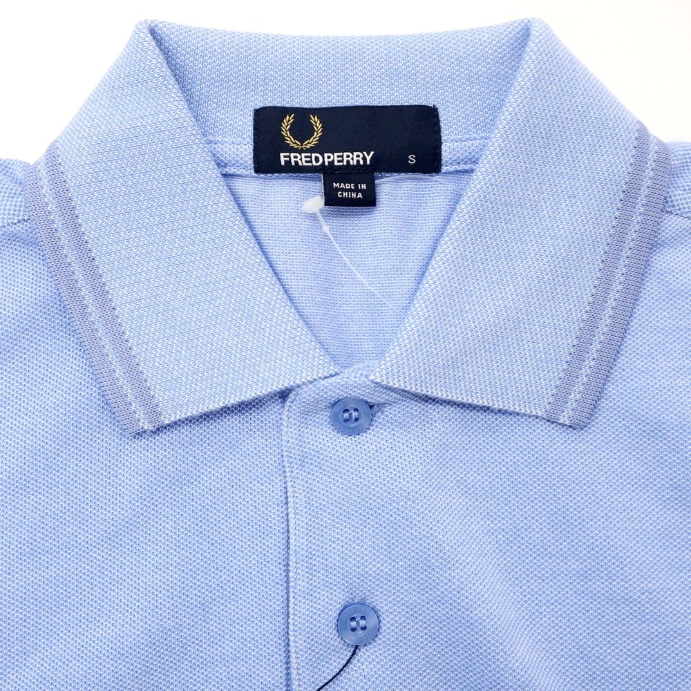 【中古】【未使用】フレッドペリー FRED PERRY コットン 鹿の子 半袖ポロシャツ ライトブルー【 S 】【 状態ランクS 】【 メンズ 】