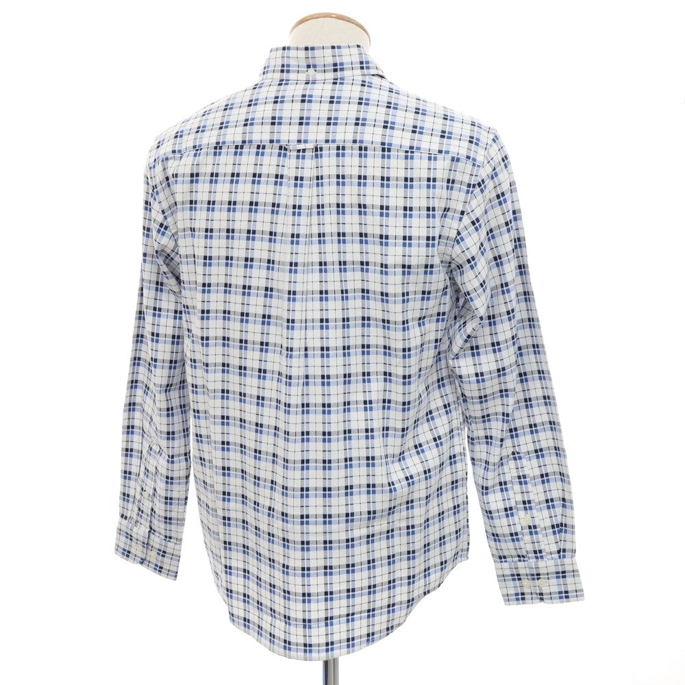 【中古】【未使用】エディー バウアー Eddie Bauer コットン チェック ボタンダウン カジュアルシャツ ホワイトxブルー【 S 】【 状態ランクS 】【 メンズ 】