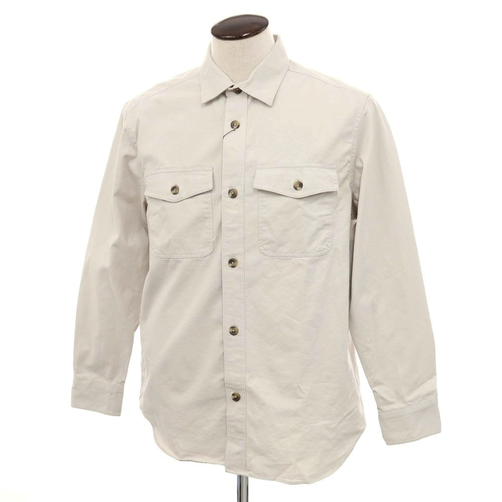 【中古】【未使用】バナナリパブリック Banana Republic コットン カジュアルシャツ グレージュ【 L 】【 状態ランクS 】【 メンズ 】